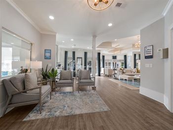 Lobby with ample seating at Chace Lake Villas apartments for rent in Birmingham, AL